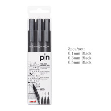 Uni Pin 200/3P Water Based Marker 0.1mm 0.3mm 0.5mm - Black (3pcs/pkt)