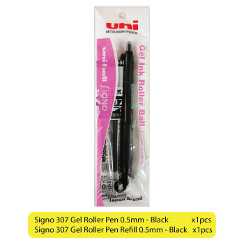 Uni-ball Signo 307 Gel Roller Pen with Refill - 0.5mm Black