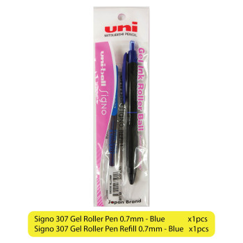 Uni-ball Signo 307 Gel Roller Pen with Refill - 0.7mm Blue