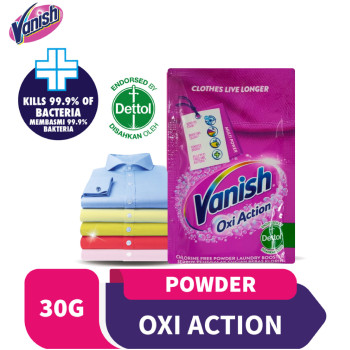Vanish Pink Oxi Action Fabric Stain Remover Powder Sachet 30g