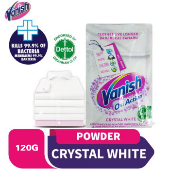 Vanish Crystal White Fabric Stain Remover Powder Oxi Action Sachet 120g