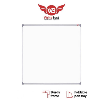 Writebest SM22 Single Sided Aluminium Frame Magnetic White Board 2ft x 2ft