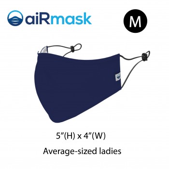aiRmask Nanotech Cotton Mask Navy Blue (M)