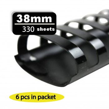 Black Plastic Binding Comb 38mm, 330sheets (6pcs/pkt)