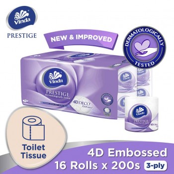 Vinda Prestige 4D Deco Embossed Toilet Tissue (16 rolls x 200s)