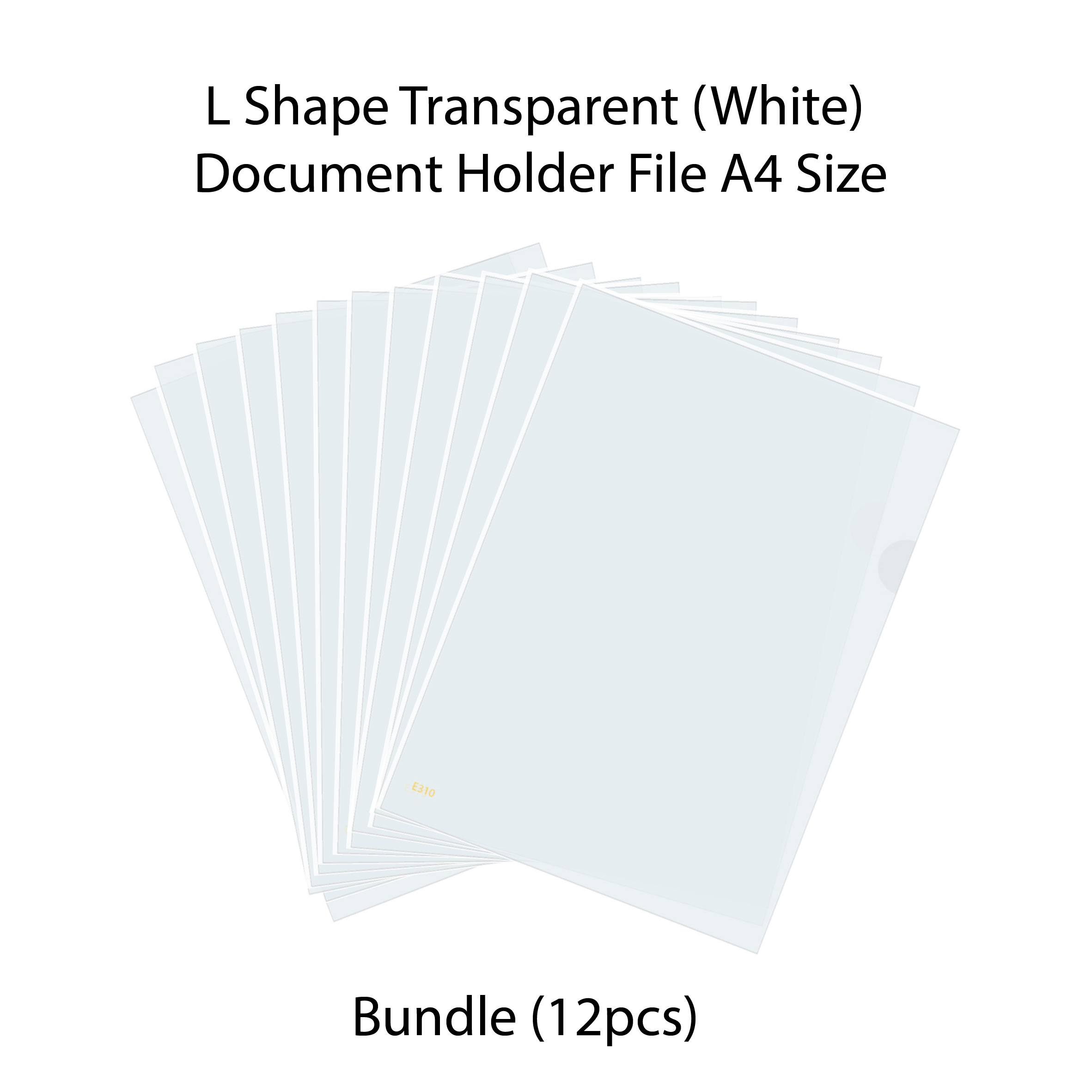 12pcs L Type Folders, A4 Plastic Clear Paper Document Jacket